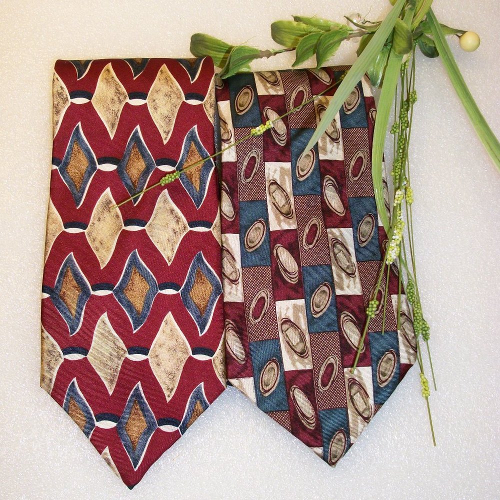 Lot of 2 BOSTON HARBOR Mens Silk Ties